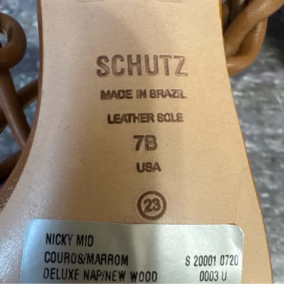Nicky Mid Nappa Leather Sandals By Schutz Size 7 - Picture 6 of 9
